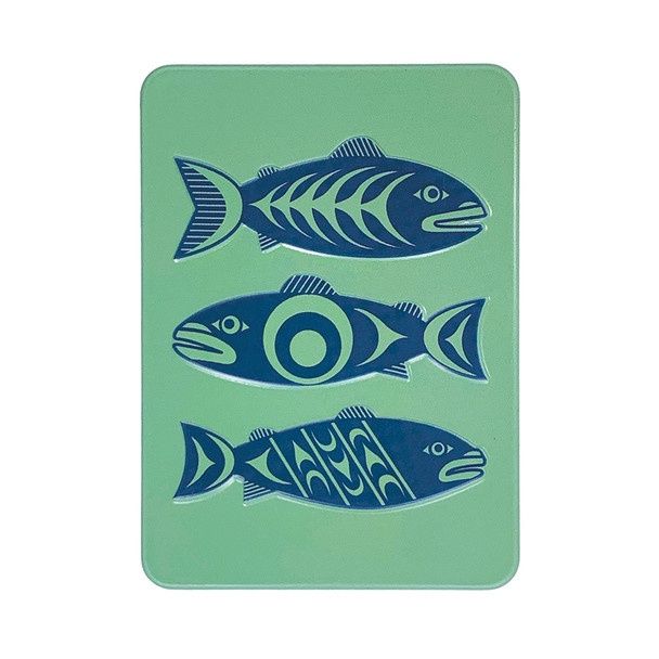 MAGNET EMBOSSED SALMON IN THE WILD, Aminal: MAG40
