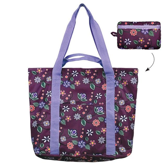 PACKABLE TOTE, Animal: OJIBWE FLORAL