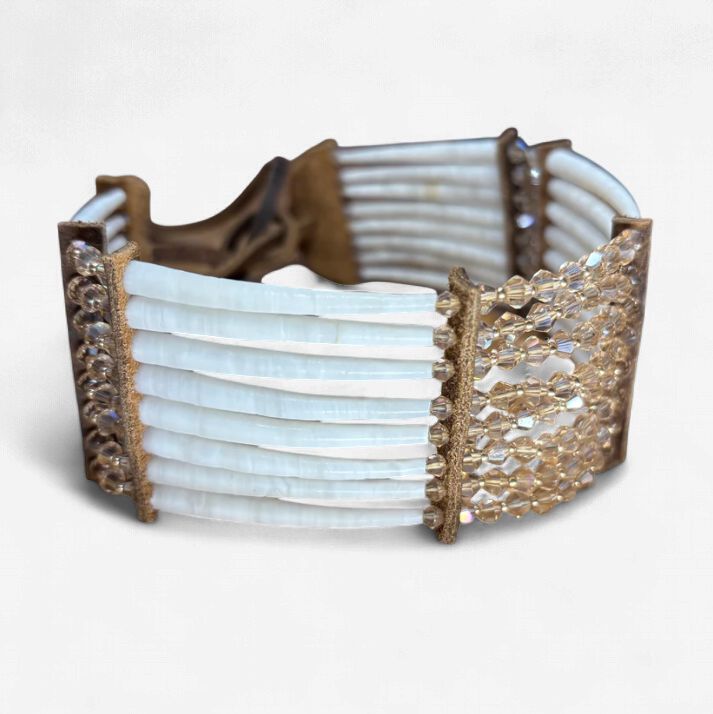 11.5" EIGHT STACK DENTALIUM CHOKER - NEUTRAL