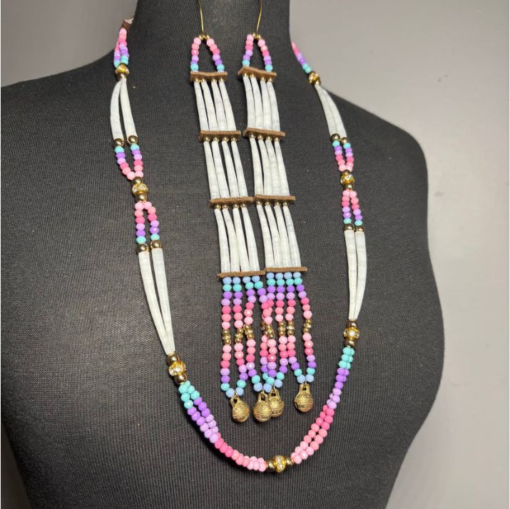 LOVE PRAYER DENTALIUM NECKLACE + EARRING SET 2.0