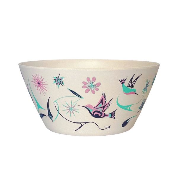 BAMBOO BOWL 10" - HUMMINGBIRDS
