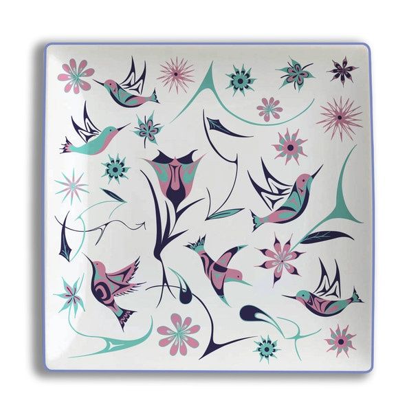 SERVING PLATE - HUMMINGBIRDS