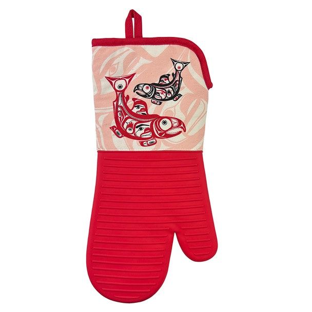 SILICONE OVEN MITT - SALMON