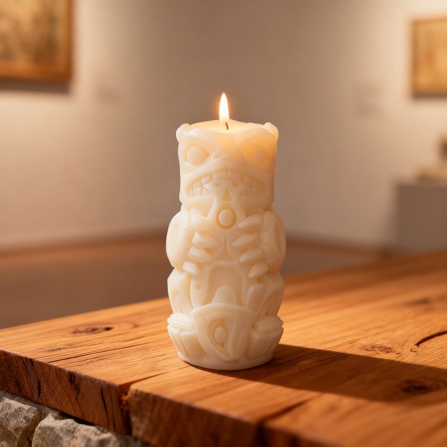 UNSCENTED CANDLE - BEAR &amp; SALMON