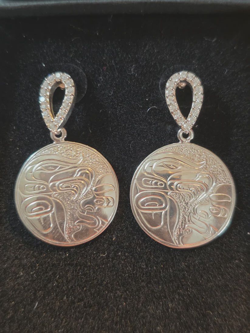 EAGLE SPIRIT - SILVER EARRINGS TEAR DROP