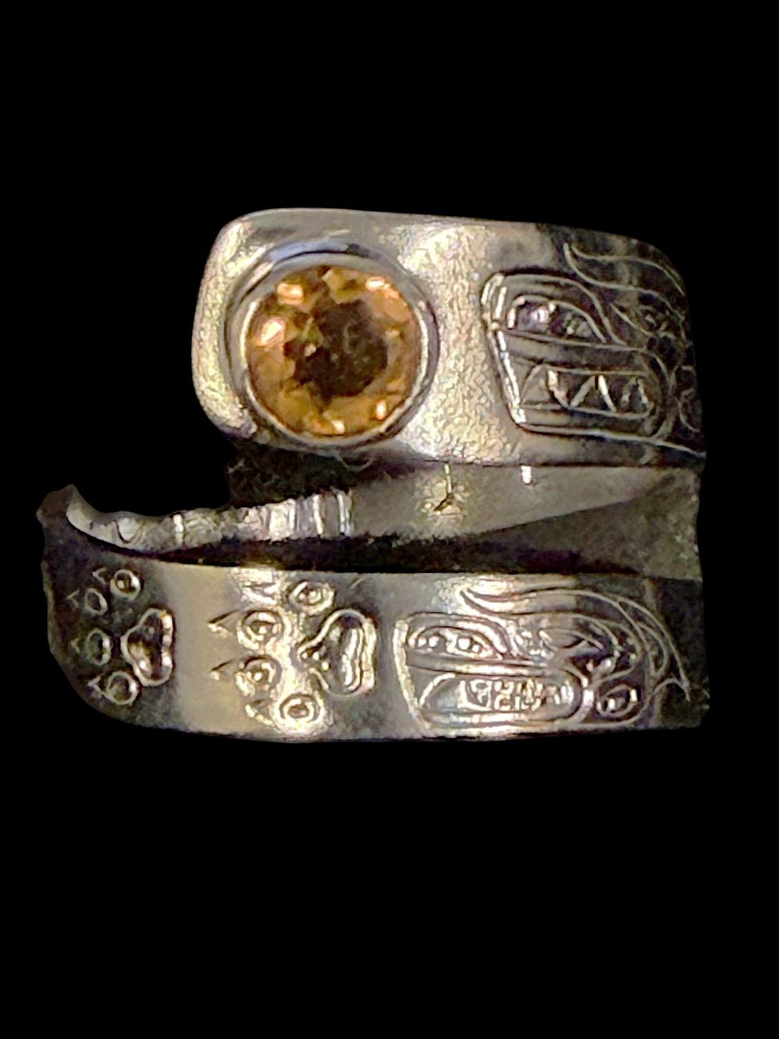 SEA WOLF - WRAP RING STONE, Colour: ORANGE