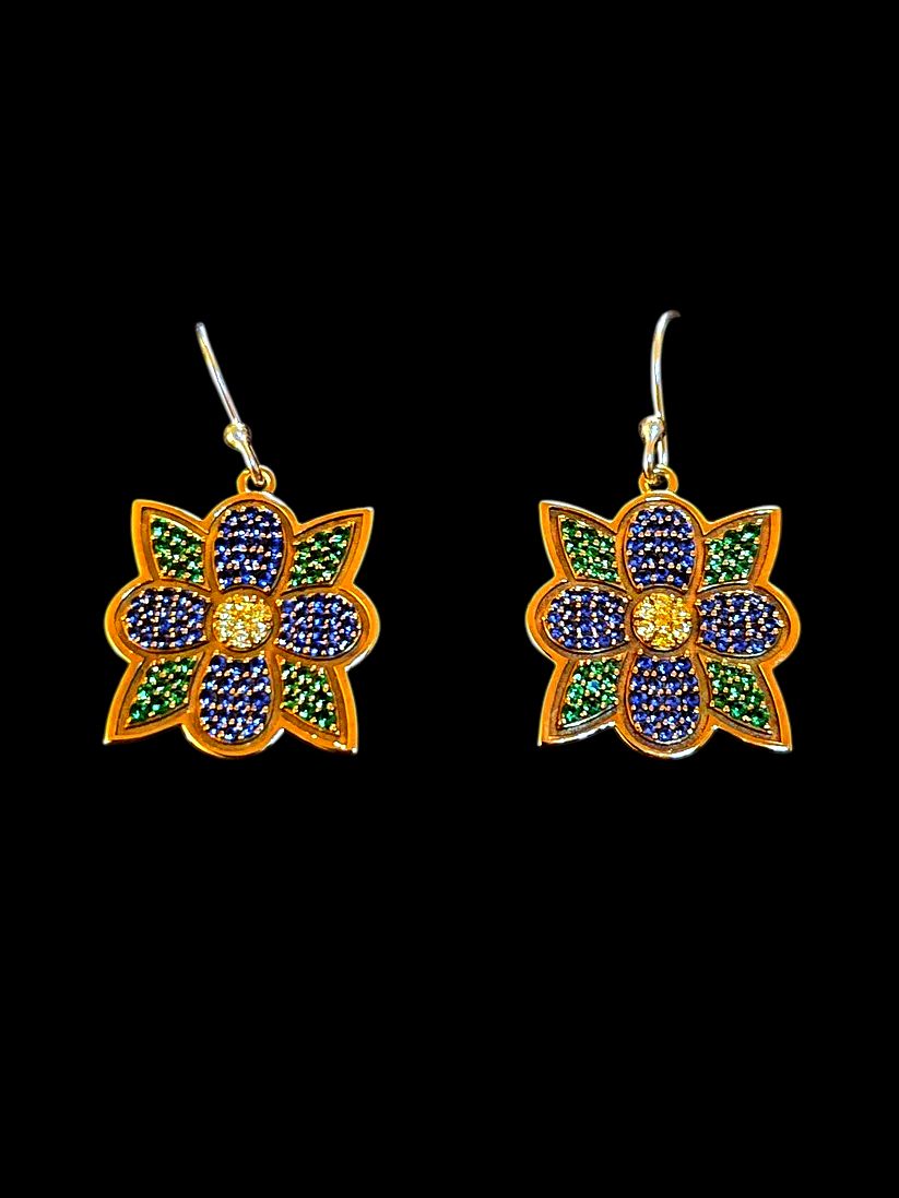 WHISPERING BLOOMS - BRASS EARRINGS
