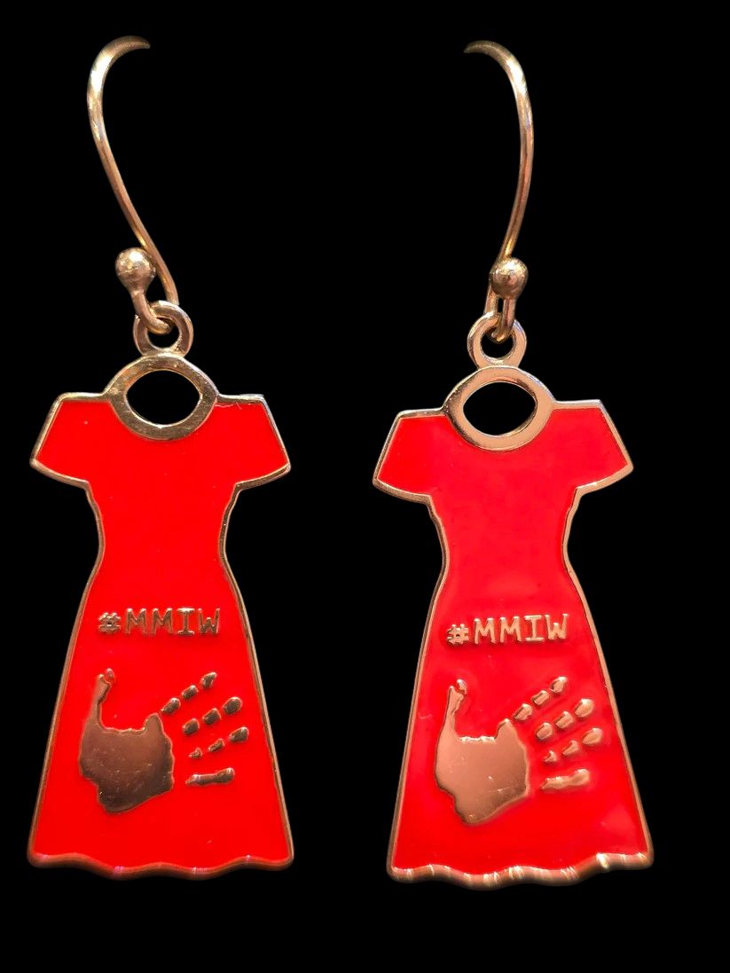 MMIW ENAMELED DRESS - EARRINGS BRASS