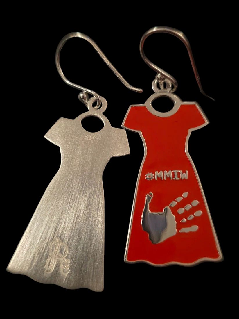 MMIW ENAMELED DRESS - EARRINGS SILVER