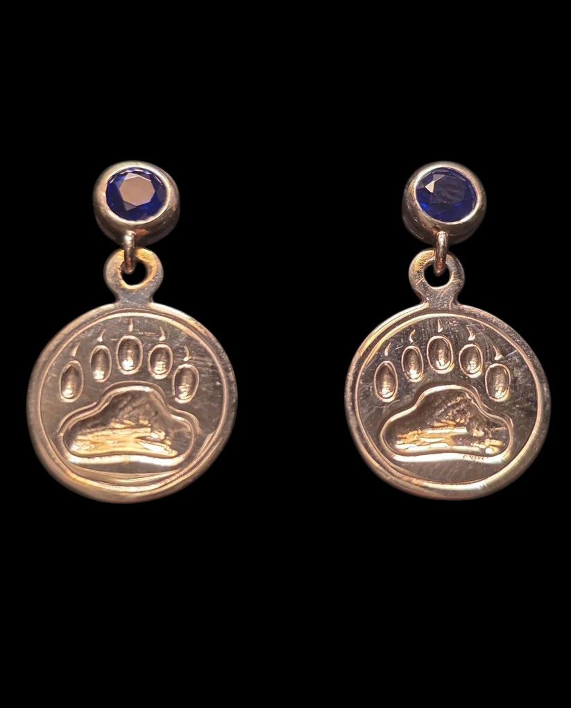 BEAR PRINT EARRINGS - GEM POST