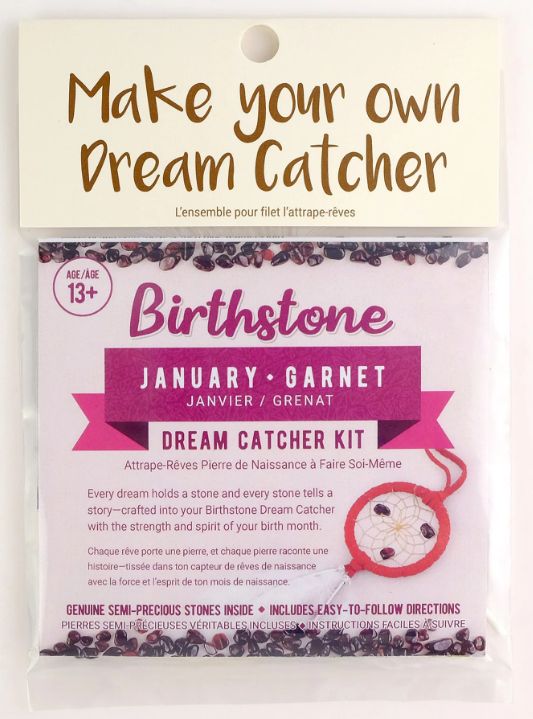 DREAMCATCHER BIRTHSTONE 2" MAKE YOUR OWN, MONTH: JANUARY