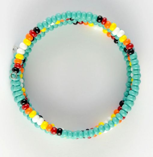 MONAGUE BEADED COIL BRACELETS, Color: TURQUOISE