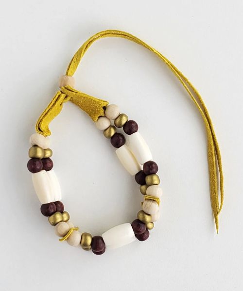 2  STRAND NATURAL BEADED BRACELET, Color: BEIGE