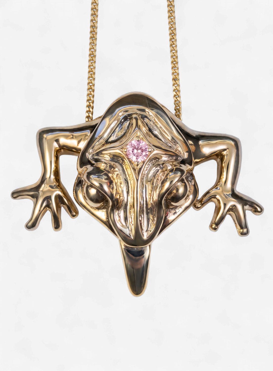 MYSTICAL SPIRIT FROG - PENDANT W/CULTURED DIAMOND