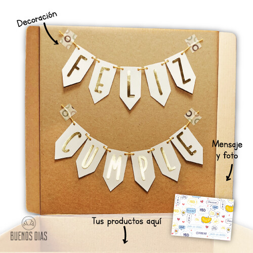Empaque Feliz Cumple Dorado