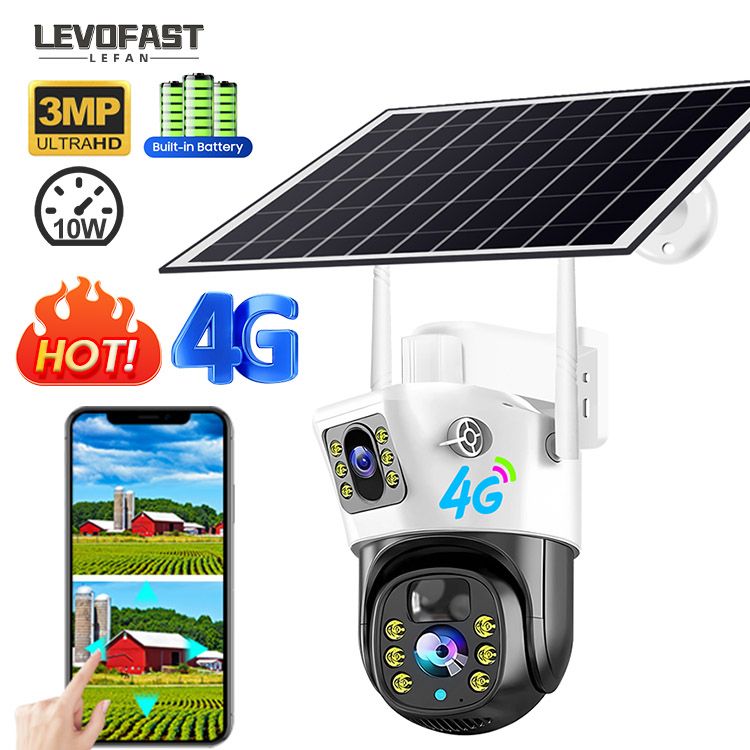 Hot Selling Outdoor 4G Solar PTZ Network Camera Human Tracking Alarm Flash Light Safety Security