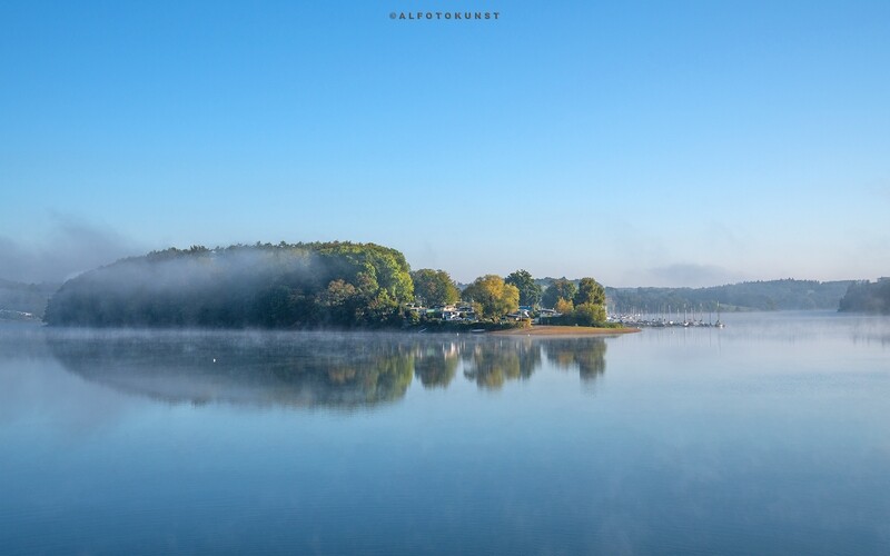 Wandbild Bergisches Land - Bevertalsperre: Minimalismus Wandbild Bergisches Land - Bevertalsperre: Minimalismus