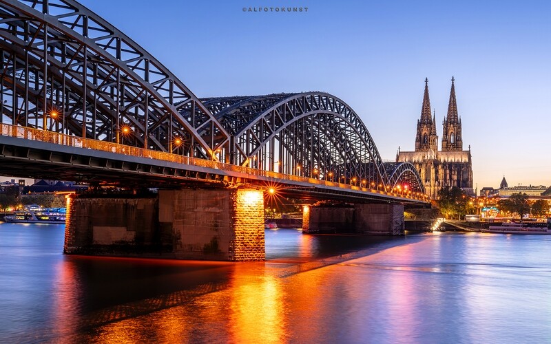 Wandbild Köln - Dom und Hohenzollernbrücke