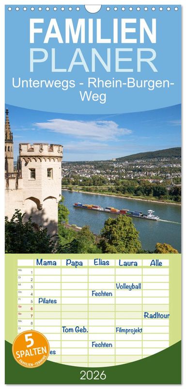 Familienplaner "Unterwegs - Rhein-Burgen-Weg"