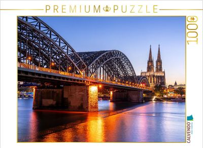 Puzzle Köln - Hohenzollernbrücke zur blauen Stunde