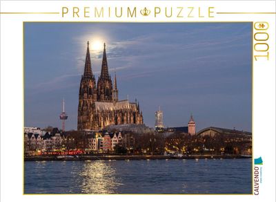 Puzzle Köln - Vollmond über dem Kölner Dom Puzzle Köln - Vollmond über dem Kölner Dom