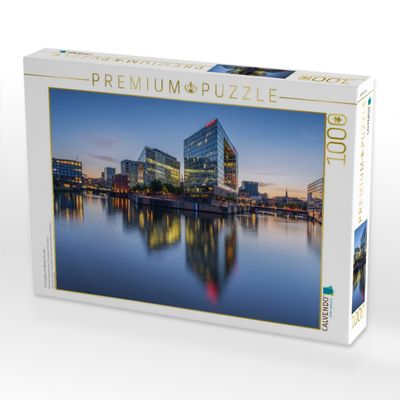 Puzzle Hamburg - Ericusspitze zur Blauen Stunde