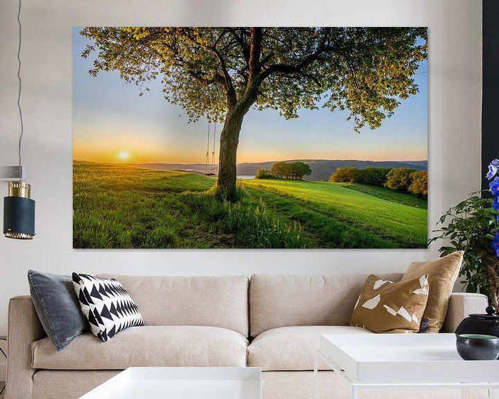 Wandbild Sagenhafte Eifel - Schaukelbaum oberhalb des Rursees