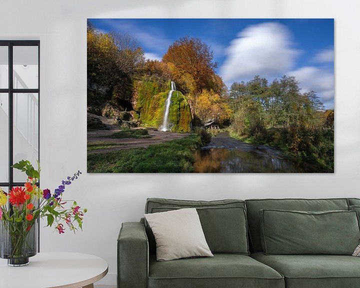Wandbild Sagenhafte Eifel - Wasserfall Dreimühlen im Herbstkleid
