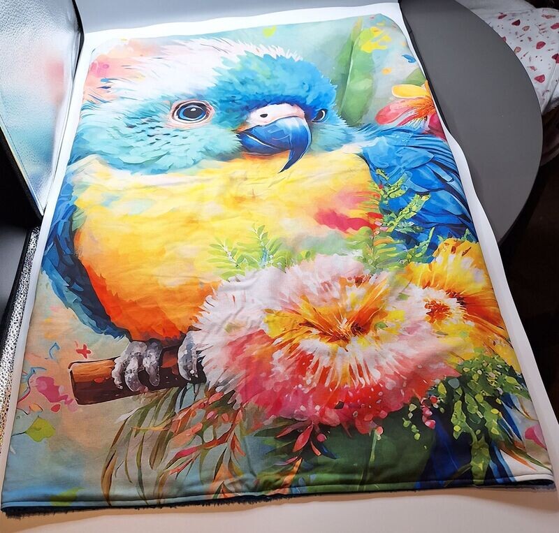 couverture bébé , peroquet