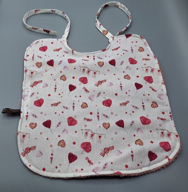 bavoir premier age, petit coeur