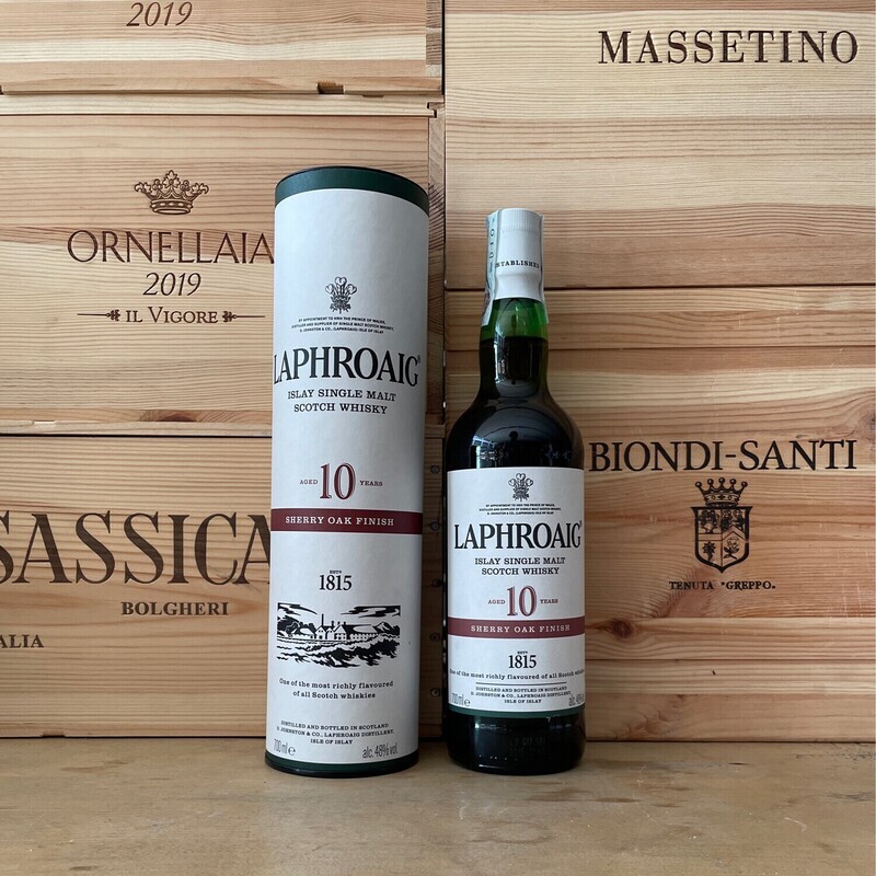 Single Malt Scotch Whisky " sherry Oak finish " Laphroaig 10 anni