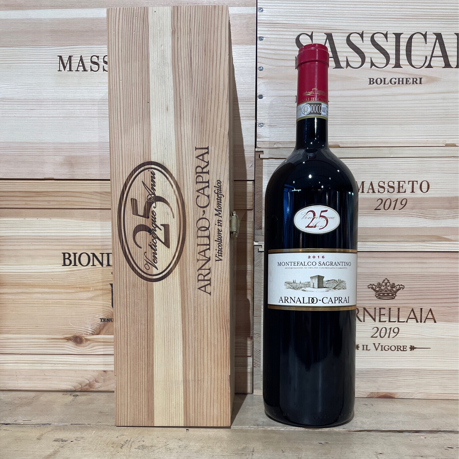 Sagrantino di Montefalco " 25 anni " Arnaldo-Caprai 2018 magnum 1.5 lt in legno