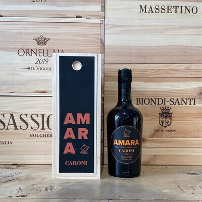 Amaro " Amara Caroni " in cassettina di legno 50 cl