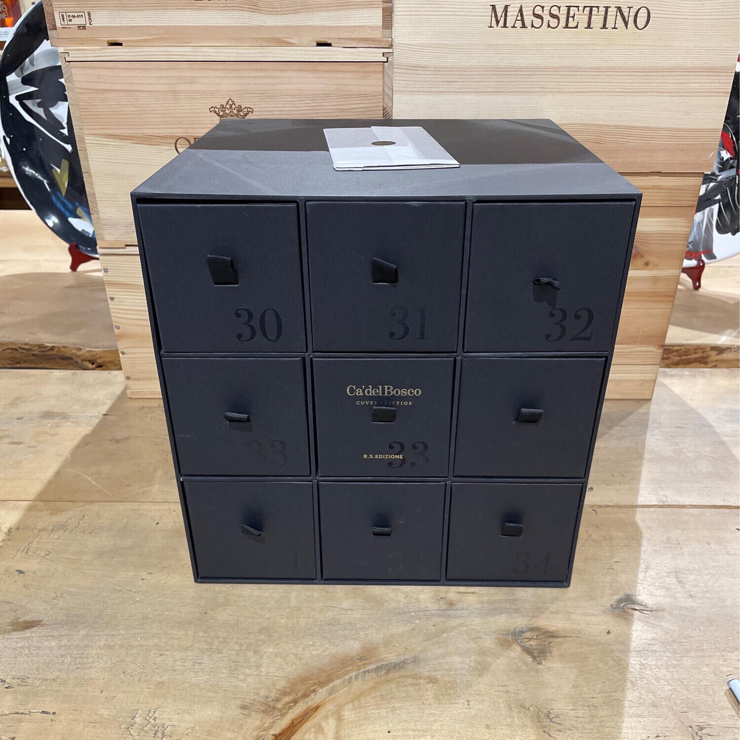 Spumante Ca' del bosco cassettiera 9 bottiglie " edizione limitata verticale cuveè prestige "