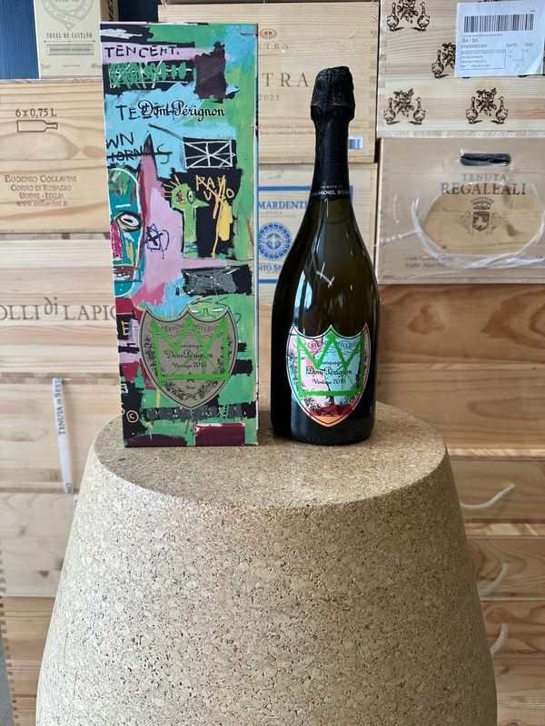 Champagne Dom Perignon  Vintage 2015 " Jean-Michel Basquiat  Special Edition Yellow Design "