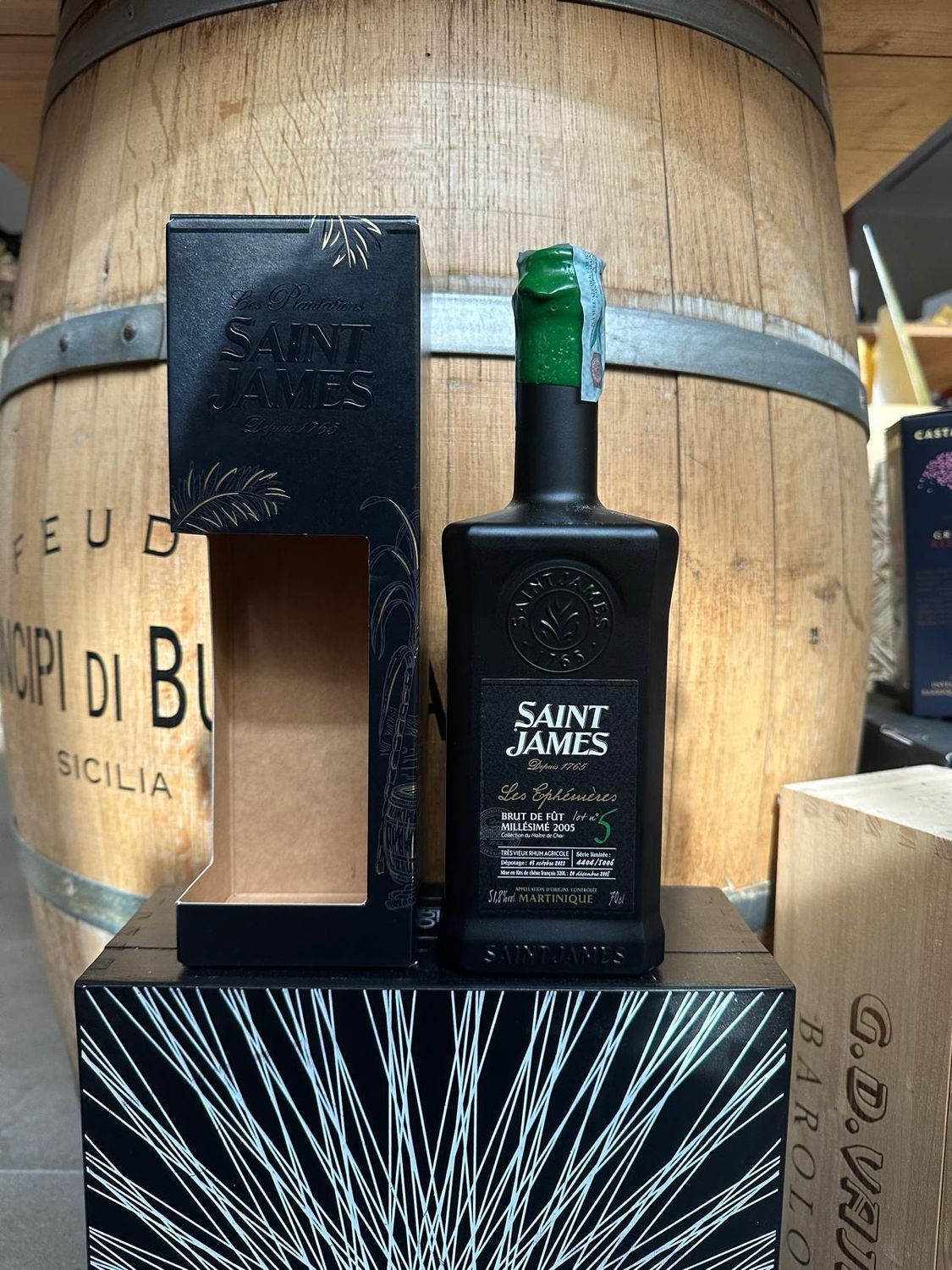 Rhum Saint James " Les Ephémères  N°5 " Brut de fût vintage 2005