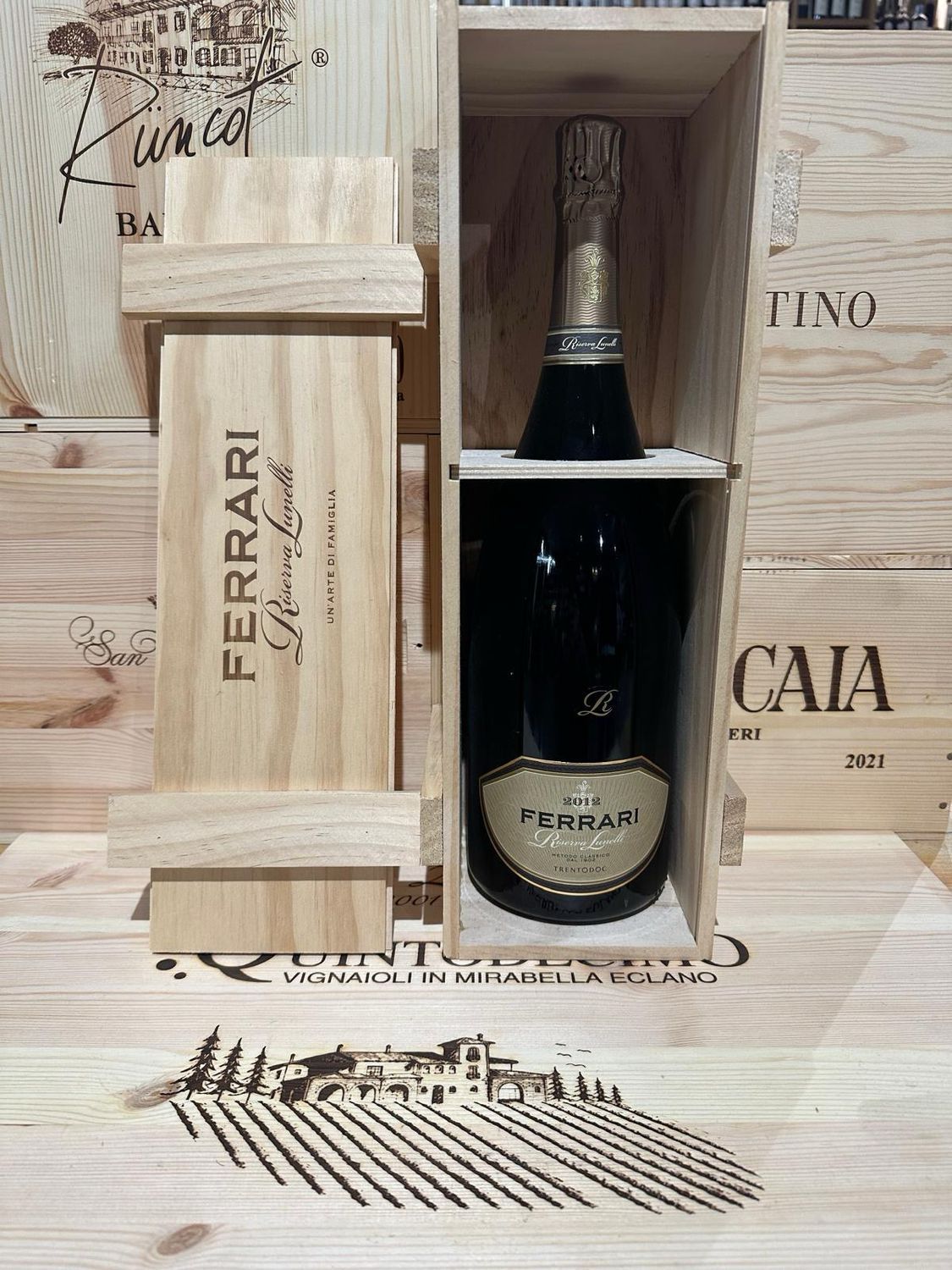 Spumante Ferrari " Riserva Lunelli " 2012 magnum 1.5 lt in cassa di legno