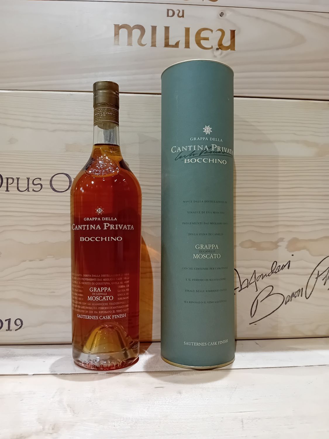 Grappa Bocchino cantina privata di moscato " sauternes cask finish "