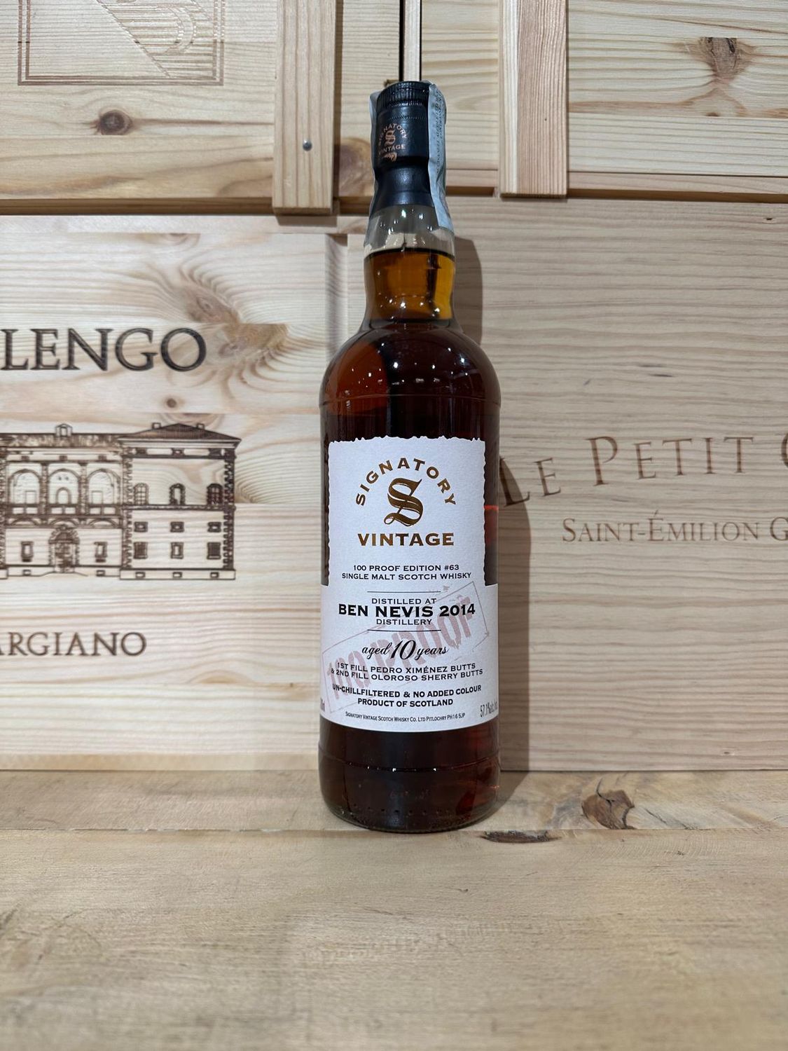 Single Malt Scotch Whisky Signatory Vintage "Ben Nevis " 2014 10 Y.O. 100 Proof No. 63