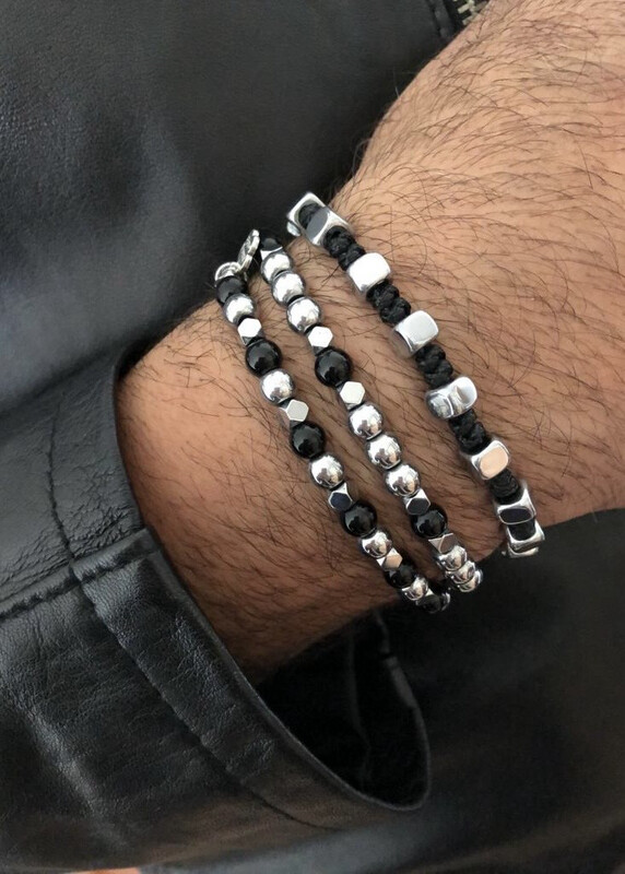 Bracciale cordino ematite