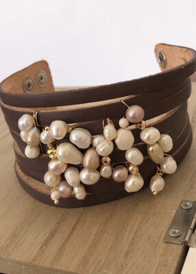 Bracciale cuoio marrone