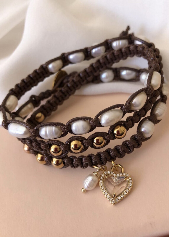 Bracciale tre giri perle