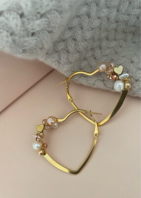 Orecchini cuore ricamo