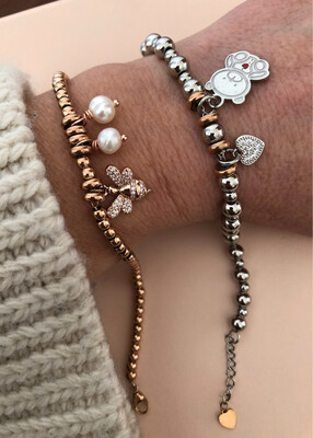 Bracciale acciaio con charms