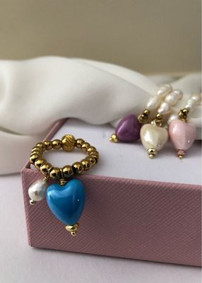 Anello cuore ceramica
