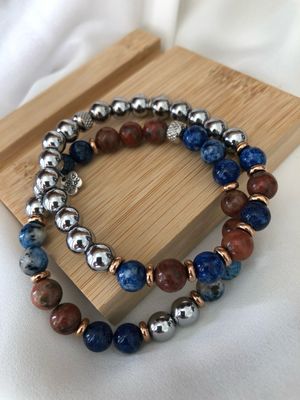 Bracciale cuoio/jeans