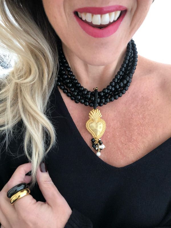 Collana multifilo cuore sacro