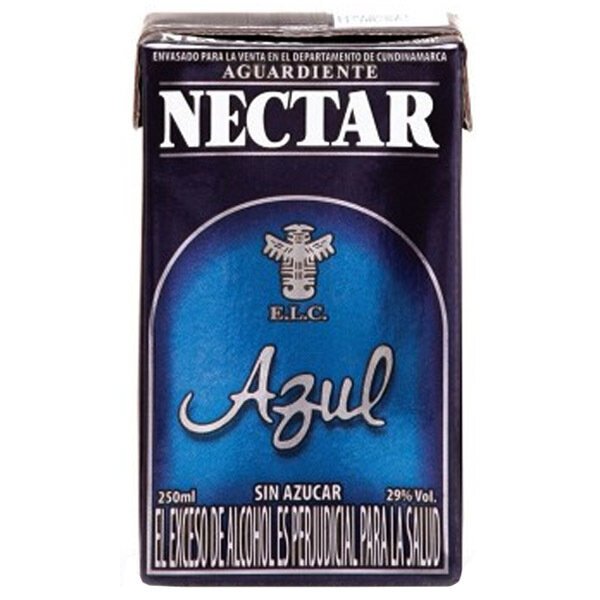 Aguardiente  nectar azul 250ml cj *24 cuarto