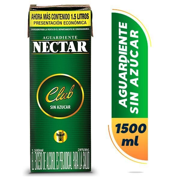 Aguardiente  nectar club cj*12*1500 litro y medio