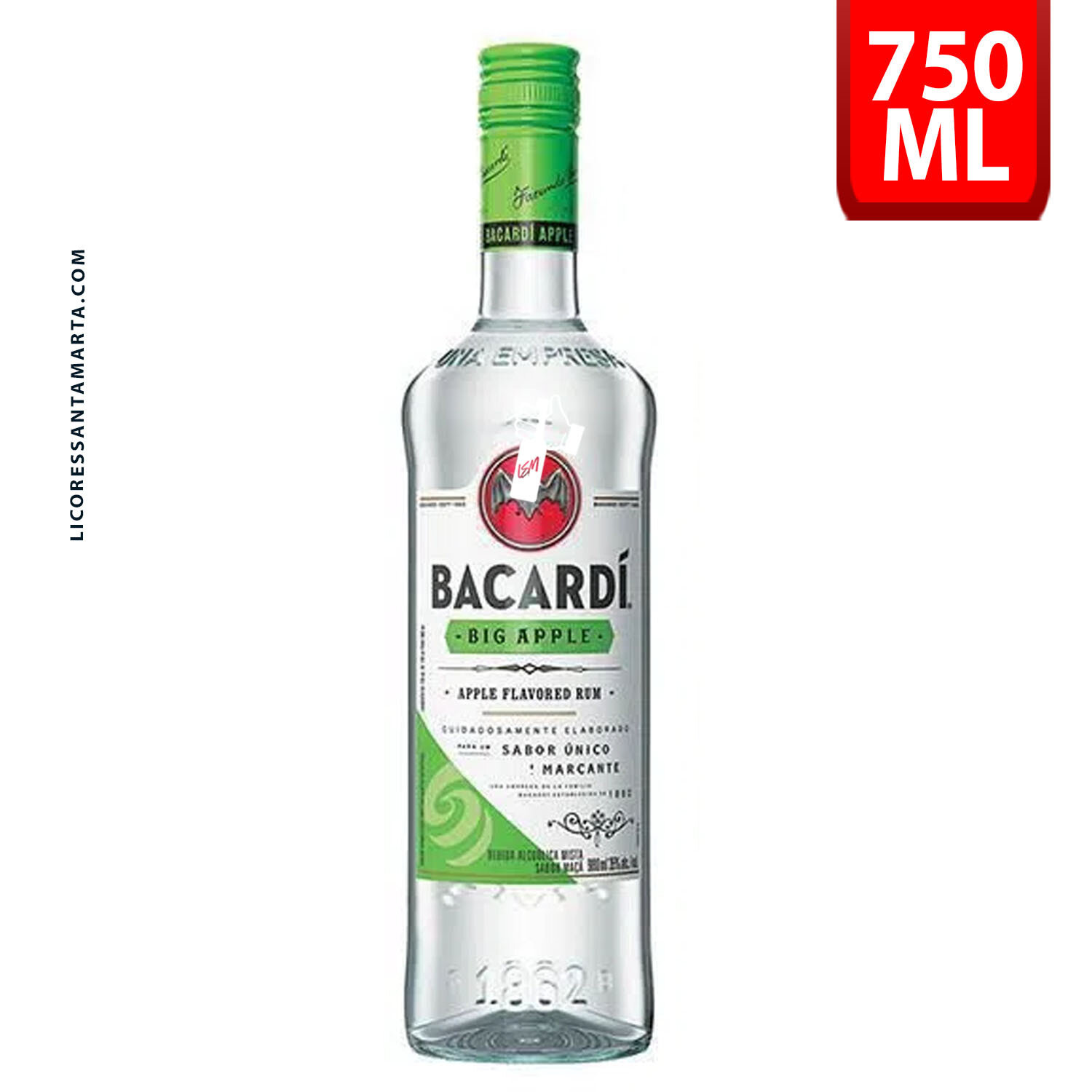 Ron bacardi manzana  750 botella